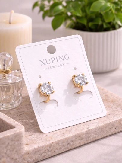 Женские серьги золотого цвета, бренд Xuping — LESHOES-XUP001-МЯТН