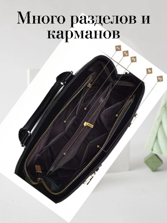 Сумка женская через плечо, тоут, 2 в 1, с косметичкой, для офиса, вместительная, экокожа