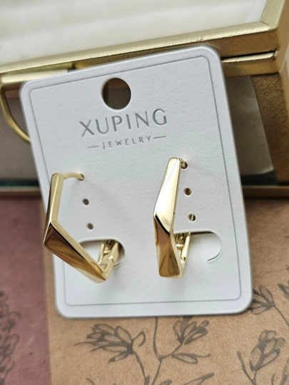 Серьги Xuping позолоченные, женские, стильные, лёгкие, на каждый день — FIRM-СЕРГИ-БЕЖМЕЛ