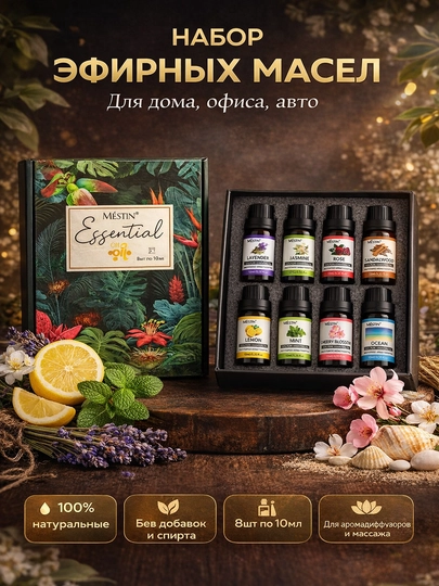 Aromatizator efir moy diffuzor, efir moylar to‘plam, avtomobil uchun, uy, aromaterapiya - 