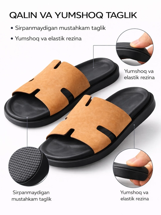 Erkaklar shippagi, 39-43 razmerda 100% tabiy teri