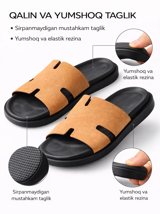 Erkaklar shippagi, 39-43 razmerda 100% tabiy teri