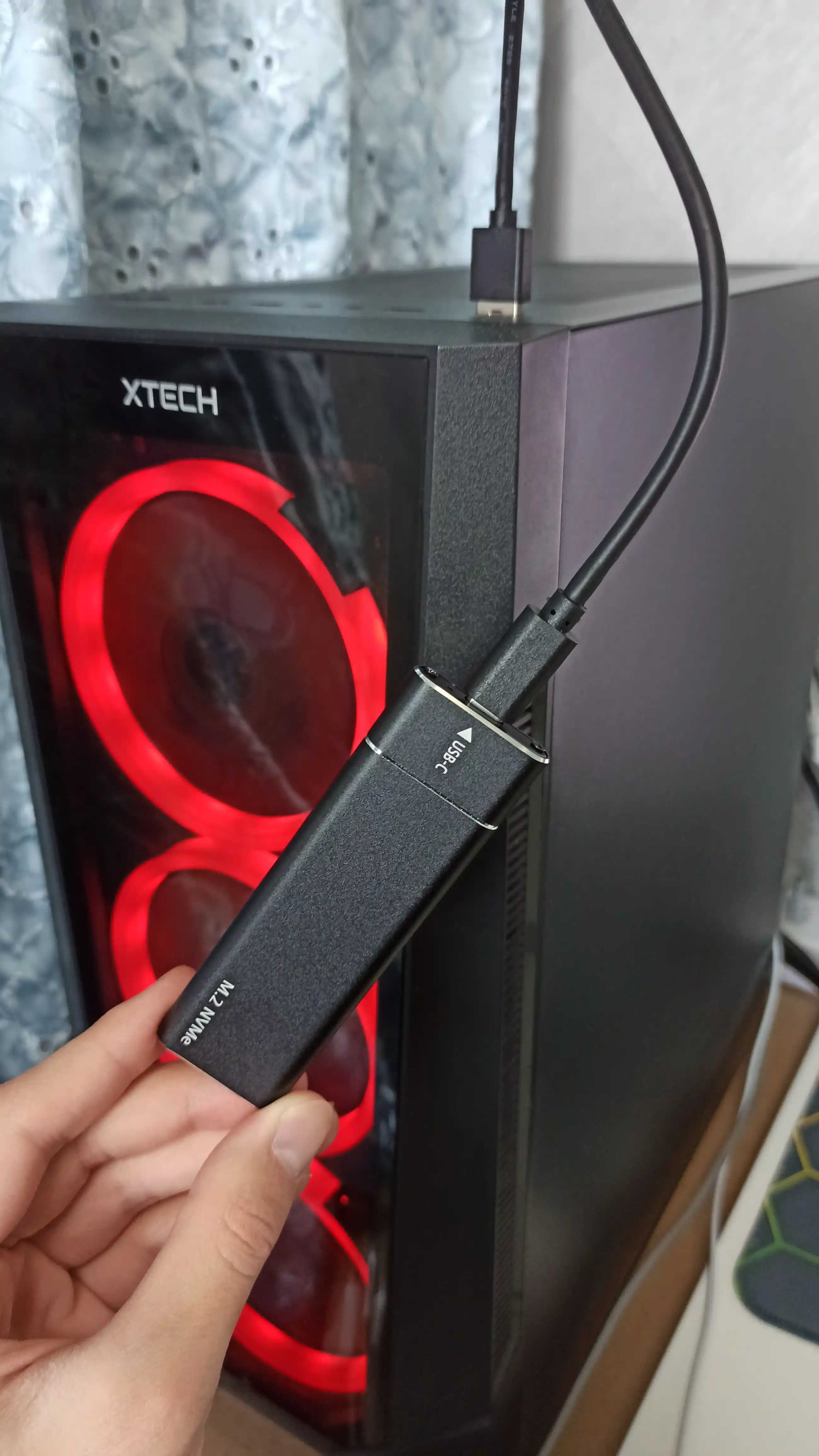 Корпус для M.2 NVMe SSD, адаптер USB 3.1 Type-C RTL9210 M&B+M, 10 Гбит/с