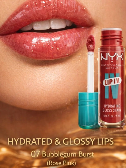 NYX Lip I.V Gloss Stain, стойкий тинт и увлажняющий блеск для губ, не липкий