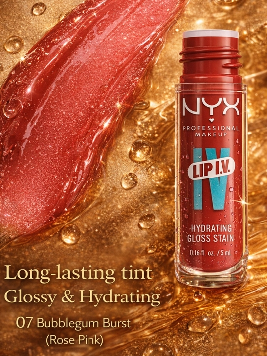 NYX Lip I.V Gloss Stain, стойкий тинт и увлажняющий блеск для губ, не липкий
