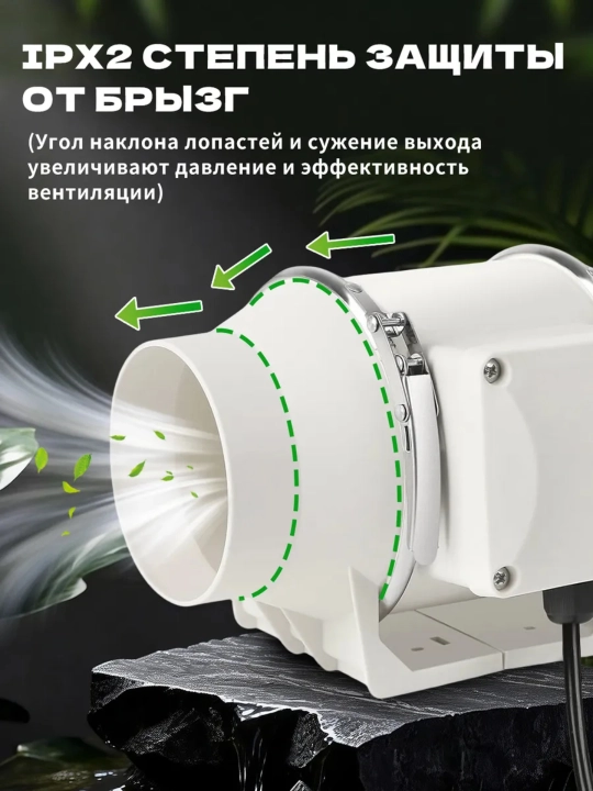 Kanalli ventilyator Airox HF 220V — past shovqinli, kuchli havo aylanish