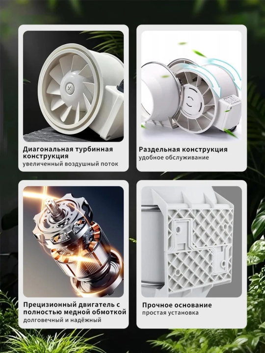 Kanalli ventilyator Airox HF 220V — past shovqinli, kuchli havo aylanish