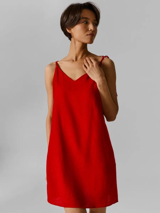 Tasmali yozgi zig'ir sundress