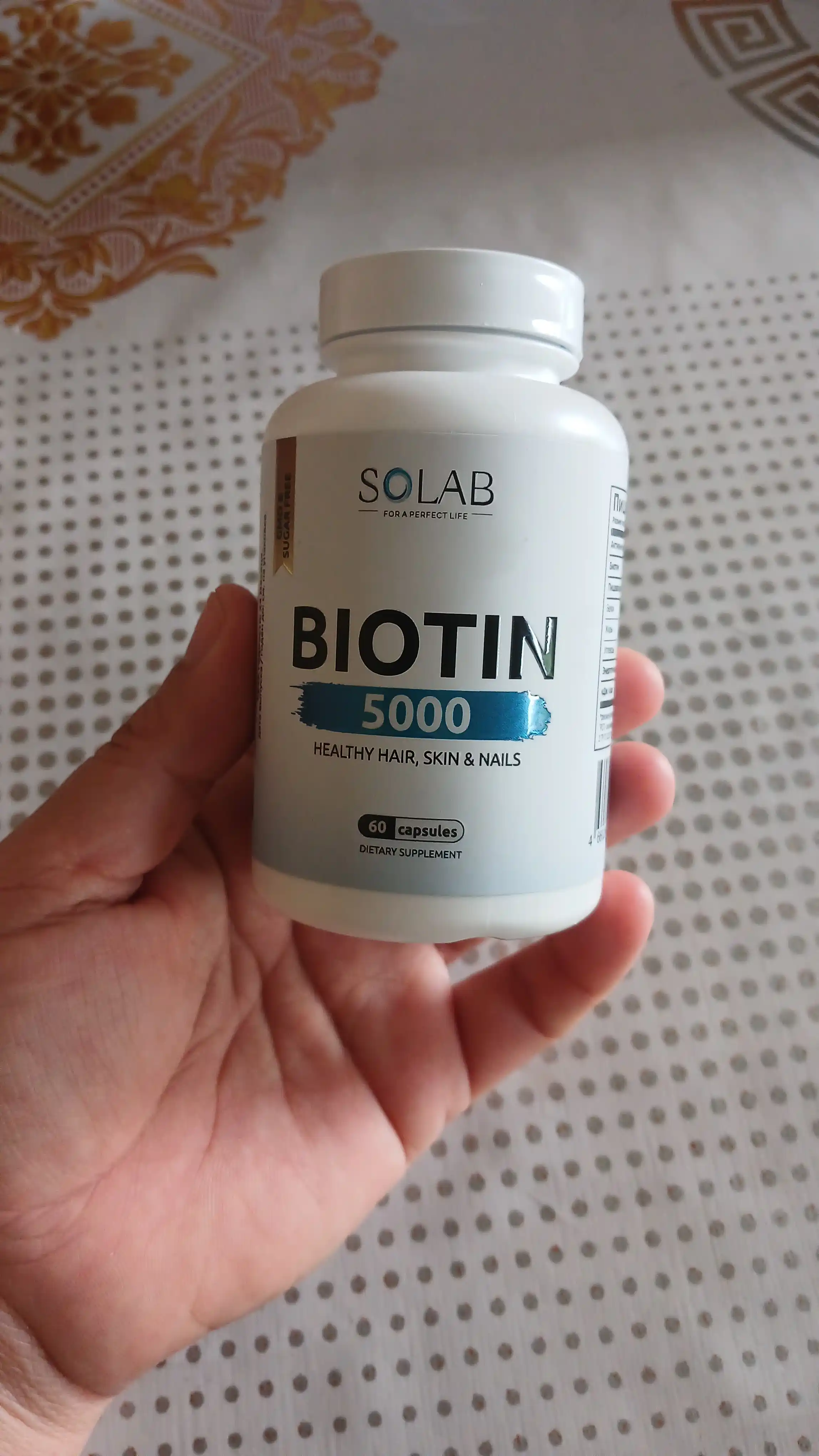 Биотин, SOLAB, 60 капсул