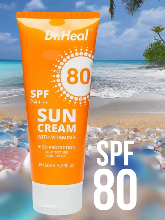 Quyoshdan himoya kremi SPF80, yuz uchun sunscreen, UVA UVB krem, vitamine E - 