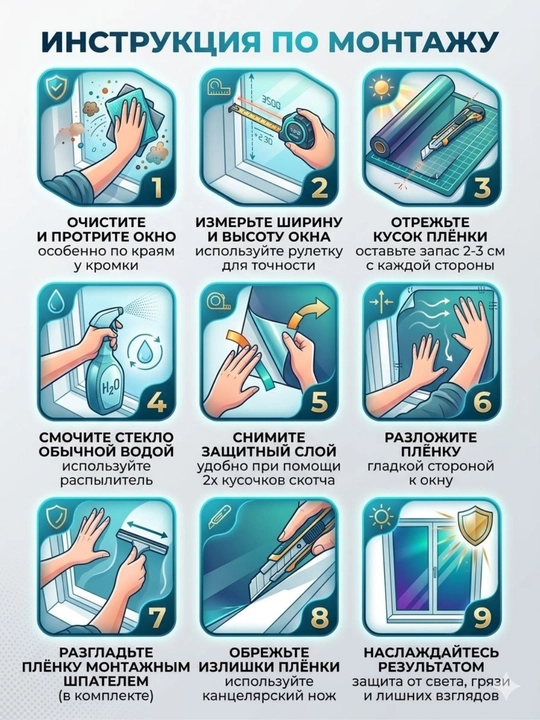Пленка для окон, матовая, самоклеящаяся, защитная, декоративная