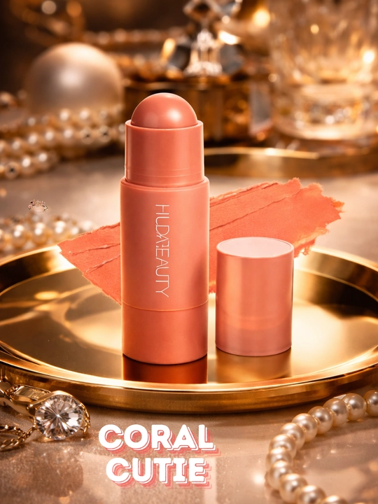 Huda Beauty Blush Stick 2v1, har kunlik kremli lab va yuz bo‘yog‘i