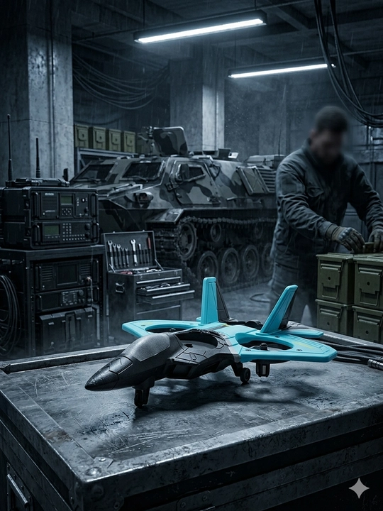 Дрон-самолет STNRL Raptor 4D-V17: Трюковой квадрокоптер истребитель на пульте ударопрочный