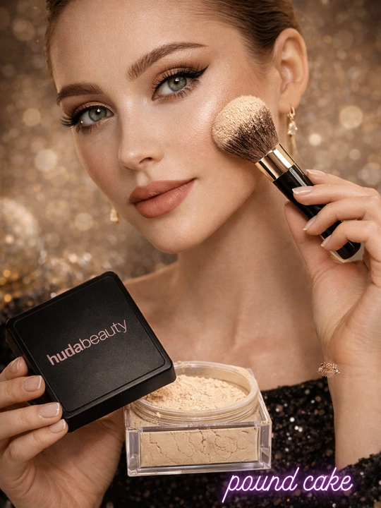 Huda Beauty Easy Bake Loose Powder,yuz uchun, uzoq turadigan, yog‘li teri uchun mat effekt
