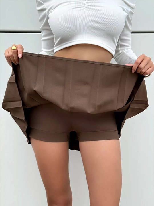 Ayollar uchun shortilar-mini yubka, yoz, sport, tennis uchun, plisse, kalta maktab yubkasi