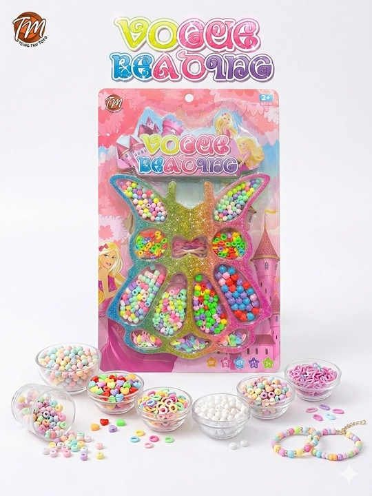 Qizlar uchun Vogue Beading to'plami: bilaguzuk yasash uchun munchoqlar va kapalak, sovg'a - 