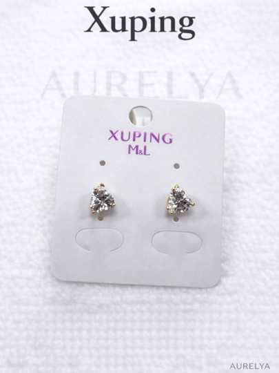 Серьги-кольца Xuping медицинская сталь, гипоаллергенные, золотой цвет — 1AURELI-XUPPINGQIMMAT-АЛЫЙ