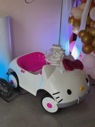 Детский электромобиль Hello Kitty стильная, машина каталка для маленькой принцессы в подарок — MOANA2-TY3ELEKTROKAR