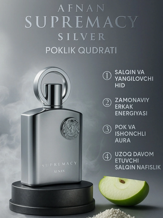 Afnan Supermacy silver erkaklar atiri, 100 ml - 