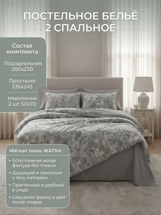 Комплект постельного белья с цветочным принтом, пододеяльник, простынь, 2 наволочки