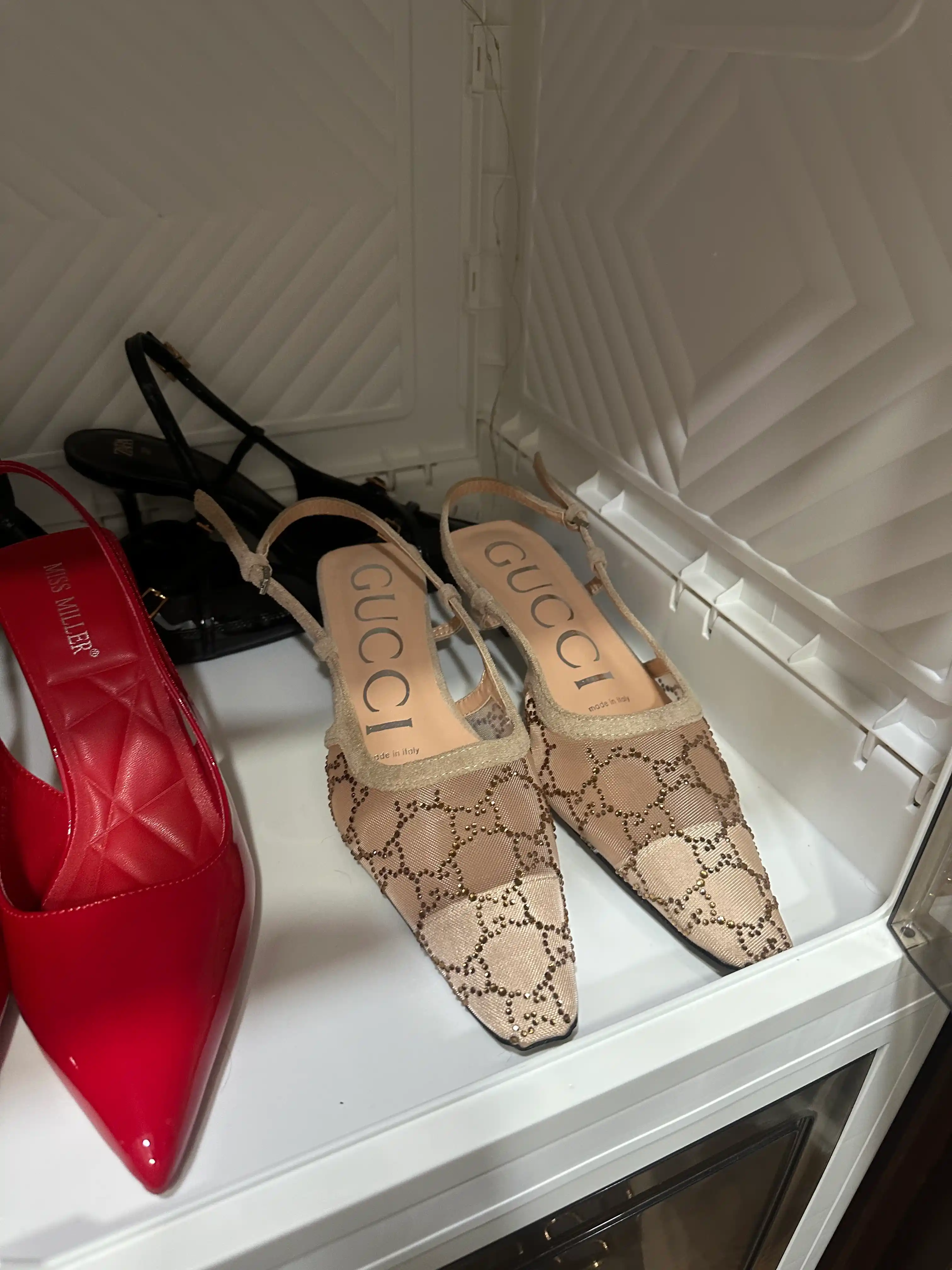 Slingback ayollar poyabzali - toshli to‘r, nafis dizayn (36-40)