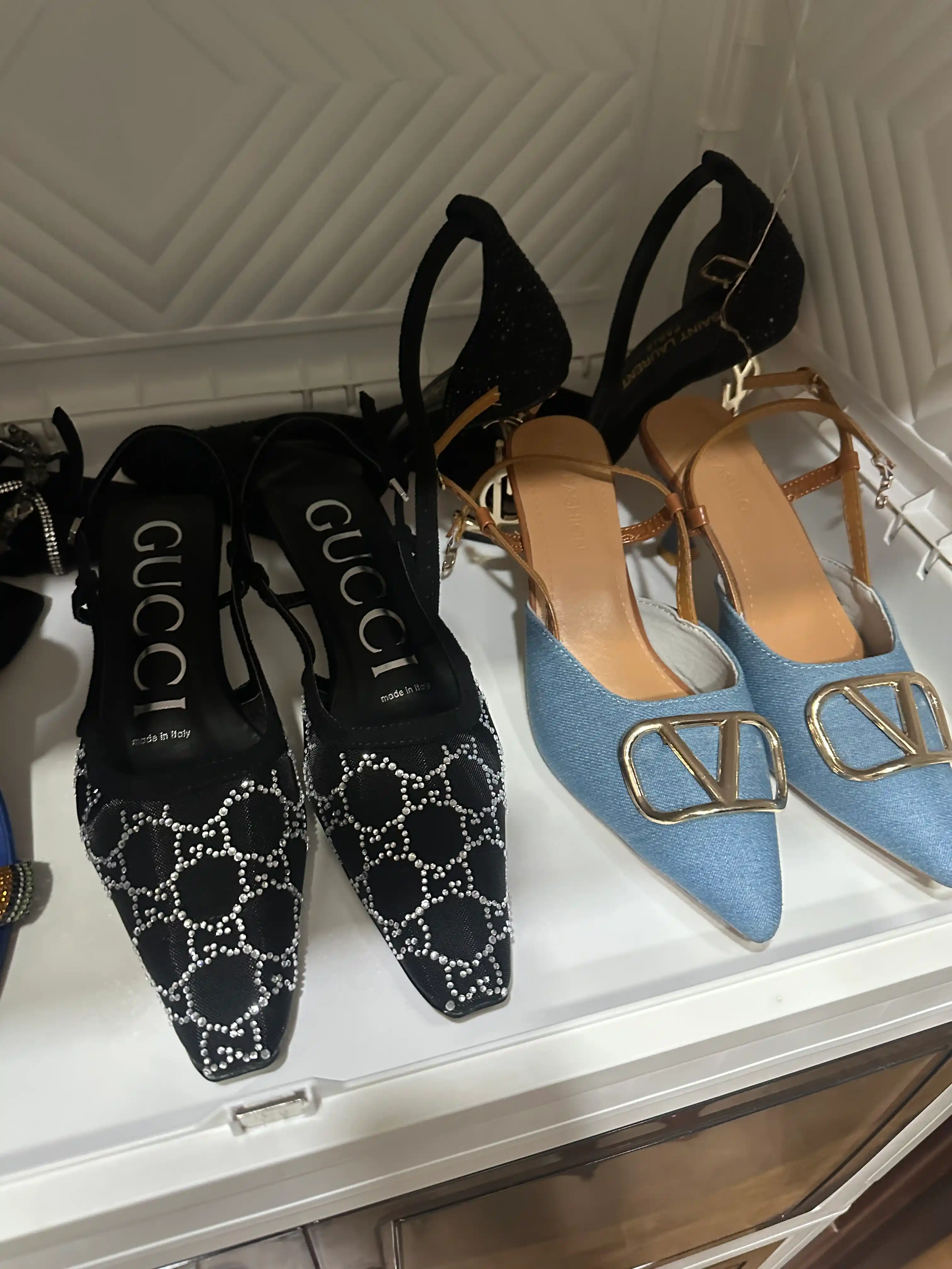 Slingback ayollar poyabzali - toshli to‘r, nafis dizayn (36-40)