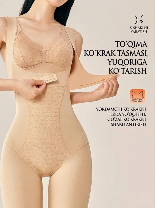 Ayollar uchun tortuvchi korset bodi bel qorin va sonni shakllantiruvchi ichki kiyim