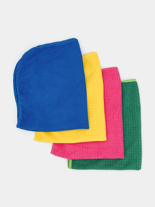 Koreyscha salfetkalar, mikrofiber, uyni tozalash uchun Happy Home Plus Micro Fiber, 4 dona
