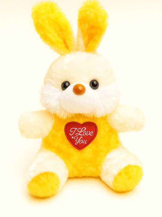Yurakli quyoncha o‘yinchog‘i – “I Love You” yozuvli yumshoq plyus, 25 sm - 