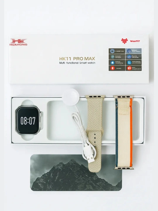 Смарт-часы HK11 Pro Max Full AMOLED 46 мм, 2.02 дюйма, титановый корпус, Bluetooth звонки