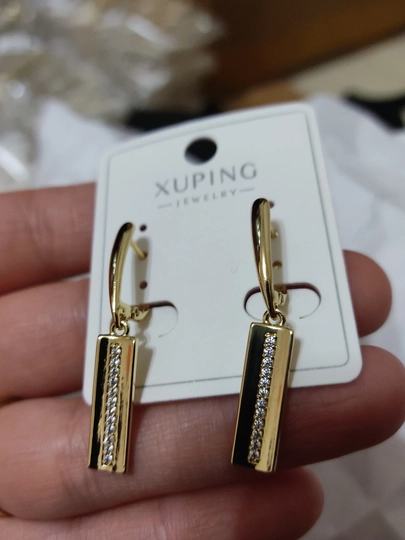 Серьги Xuping позолоченные, женские, стильные, лёгкие, на каждый день — FIRM-СЕРГИ-МЕНТОЛ