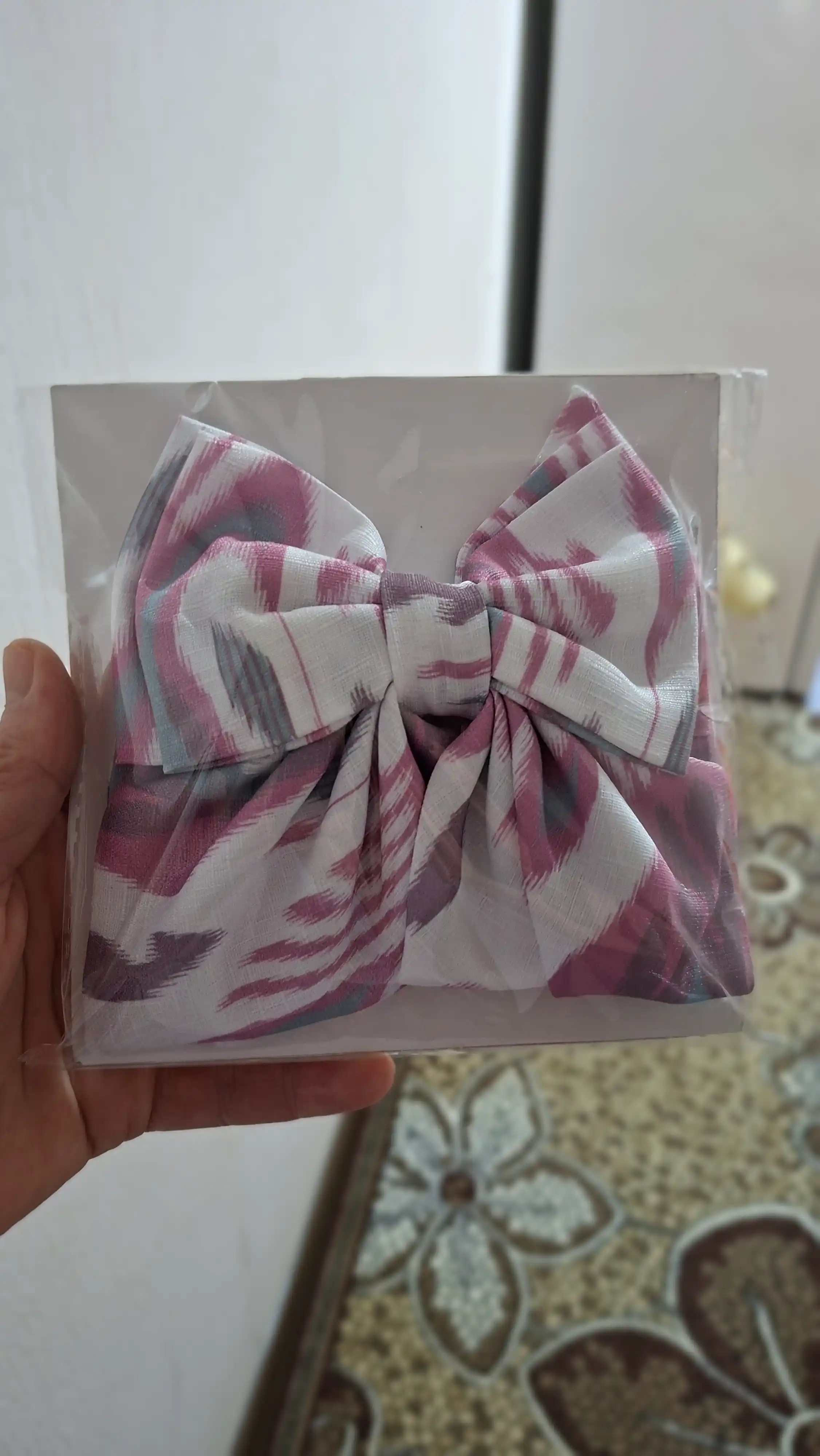 Soch uchun bant shaklidagi qo‘l mehnati zakolka, qisqichli, qizlar uchun, 26×13 sm