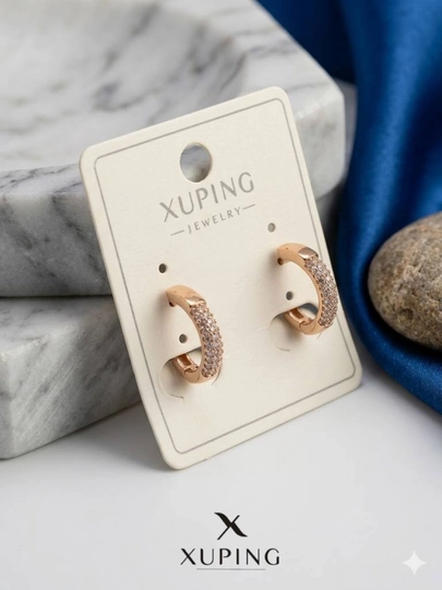 Серьги Xuping позолоченные, женские, стильные, лёгкие, на каждый день — FIRM-СЕРГИ-БИРЮЗ