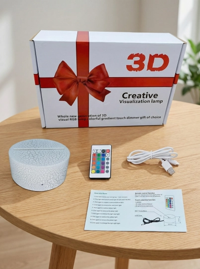 3D tungi chiroq, sensorli LED USB chiroq, 16 rangli pult