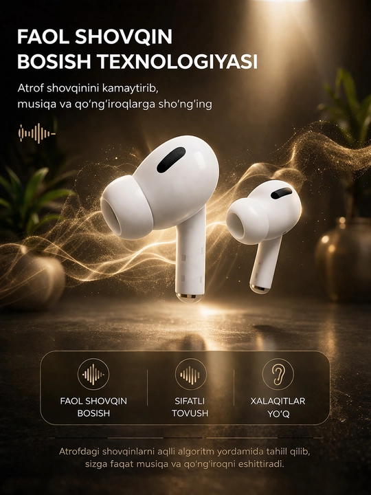 Pods 3, Pods Pro simsiz quloqchin, Android va iPhone uchun Bluetooth sensorli quloqchinlar