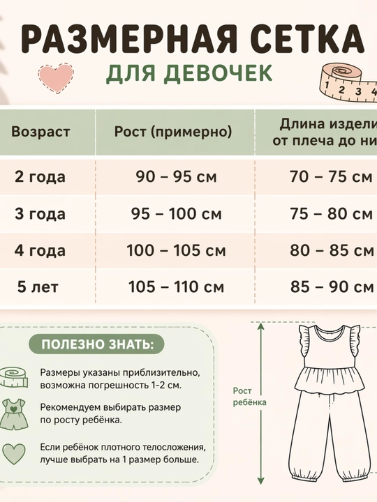 Летний комплект для девочек, качественный хлопок, 2-5 лет, комфортный