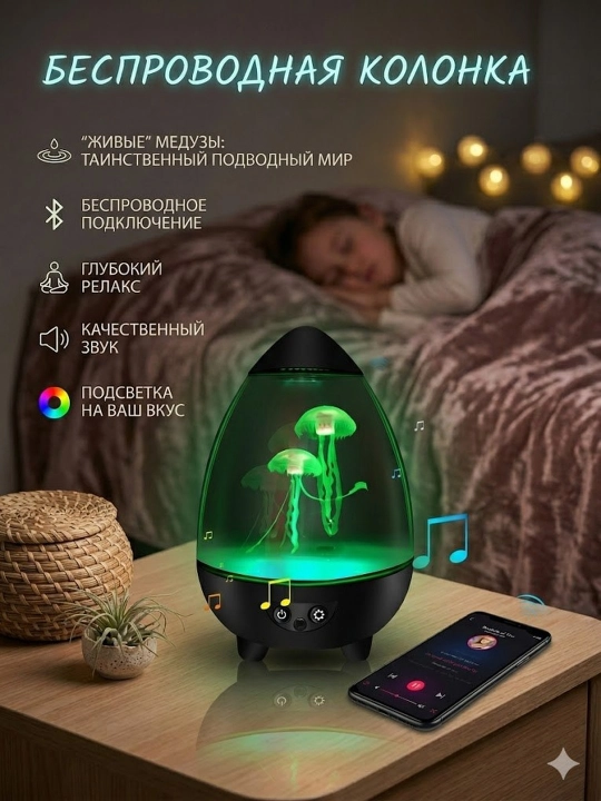 Интерактивный ночник «Рыбки» для детей, проектор-аквариум