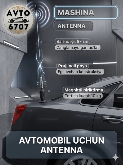 Avtomobil tomiga antenna, magnitda, 87 sm - 