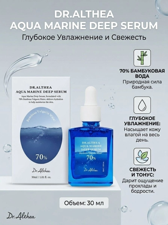 Увлажняющая сыворотка с морскими минералами Dr. Althea Aqua Marine Serum, 30 мл - 