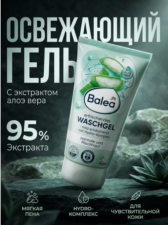 Balea освежающий гель с алоэ вера - 