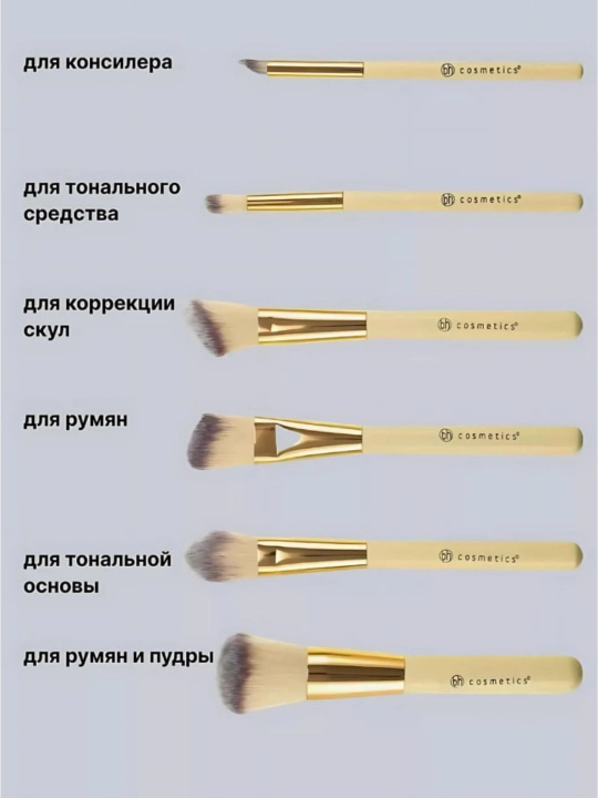Набор кистей для макияжа 12 шт с футляром из экокожи, профессиональные кисти
