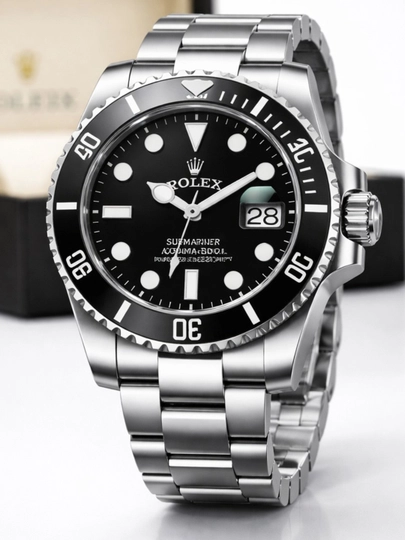 Rolex erkaklar qo‘l soati metall, yashil qora ko‘k rang, sovg‘a qutisi bilan