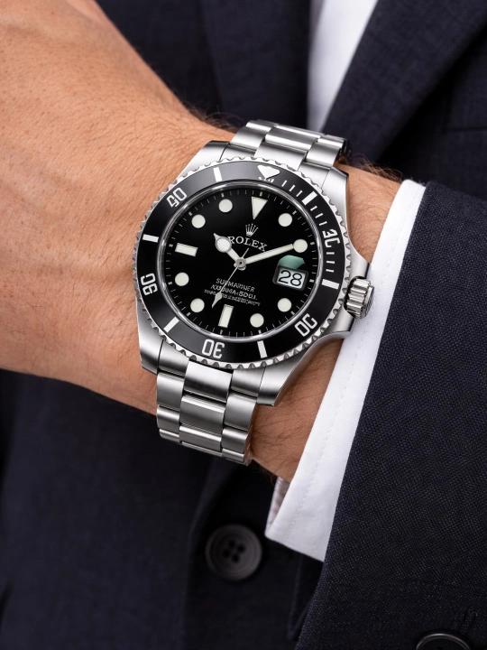 Rolex erkaklar qo‘l soati metall, yashil qora ko‘k rang, sovg‘a qutisi bilan