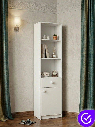 Многофункциональный шкаф-пенал 40x30x155 см — JOVO199-PANEL-БЕЛЫЙ