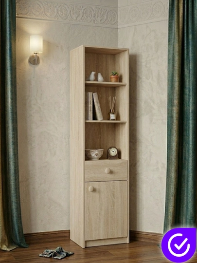 Многофункциональный шкаф-пенал 40x30x155 см — JOVO199-PANEL-БЕЖЕВ