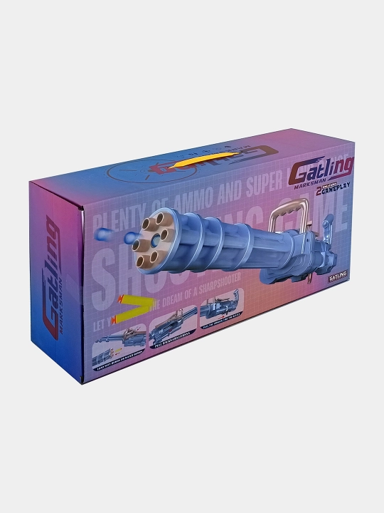 Gatling Marksman o'yinchoq pulemyoti yumshoq o'qlar bilan