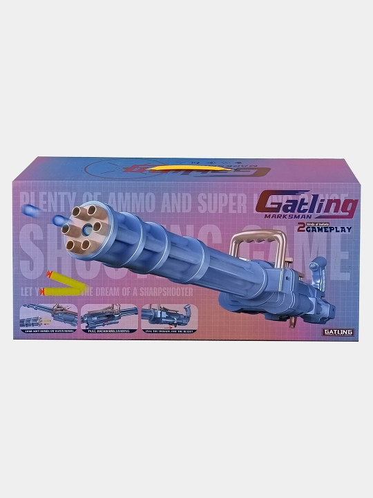 Gatling Marksman o'yinchoq pulemyoti yumshoq o'qlar bilan