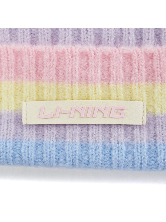 Li-Ning bolalar uchun to‘qilgan shapka YMZV029, issiq va qulay bini, kuz-qish, uniseks
