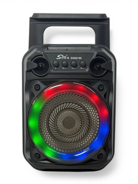 Portativ karaoke kolonka ZQS, mikrofon, pultli, RGB yorug'lik, Bluetoothli