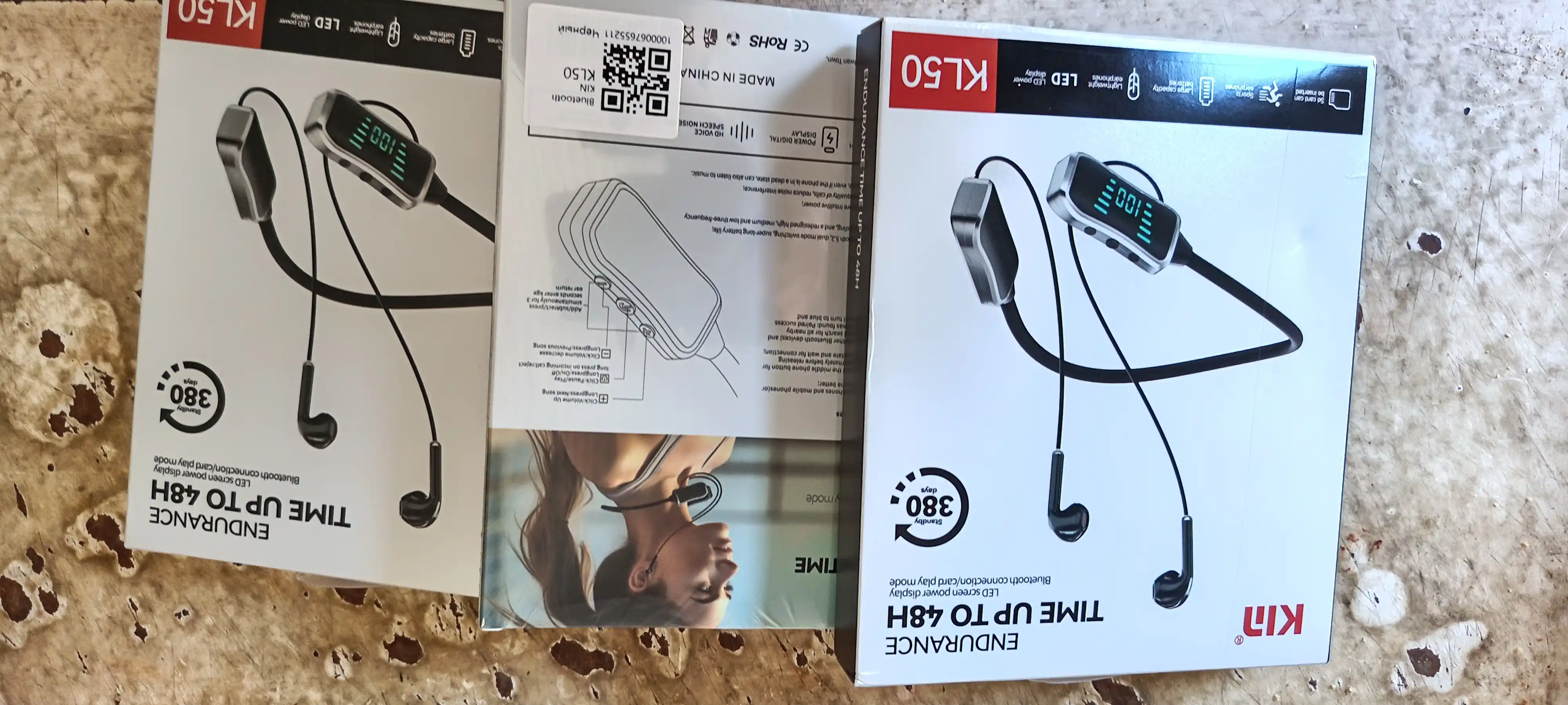 Simsiz quloqchin KIN KL50/118 Bluetooth 5.4, LED displey, 400 mAh batareya, TF-karta